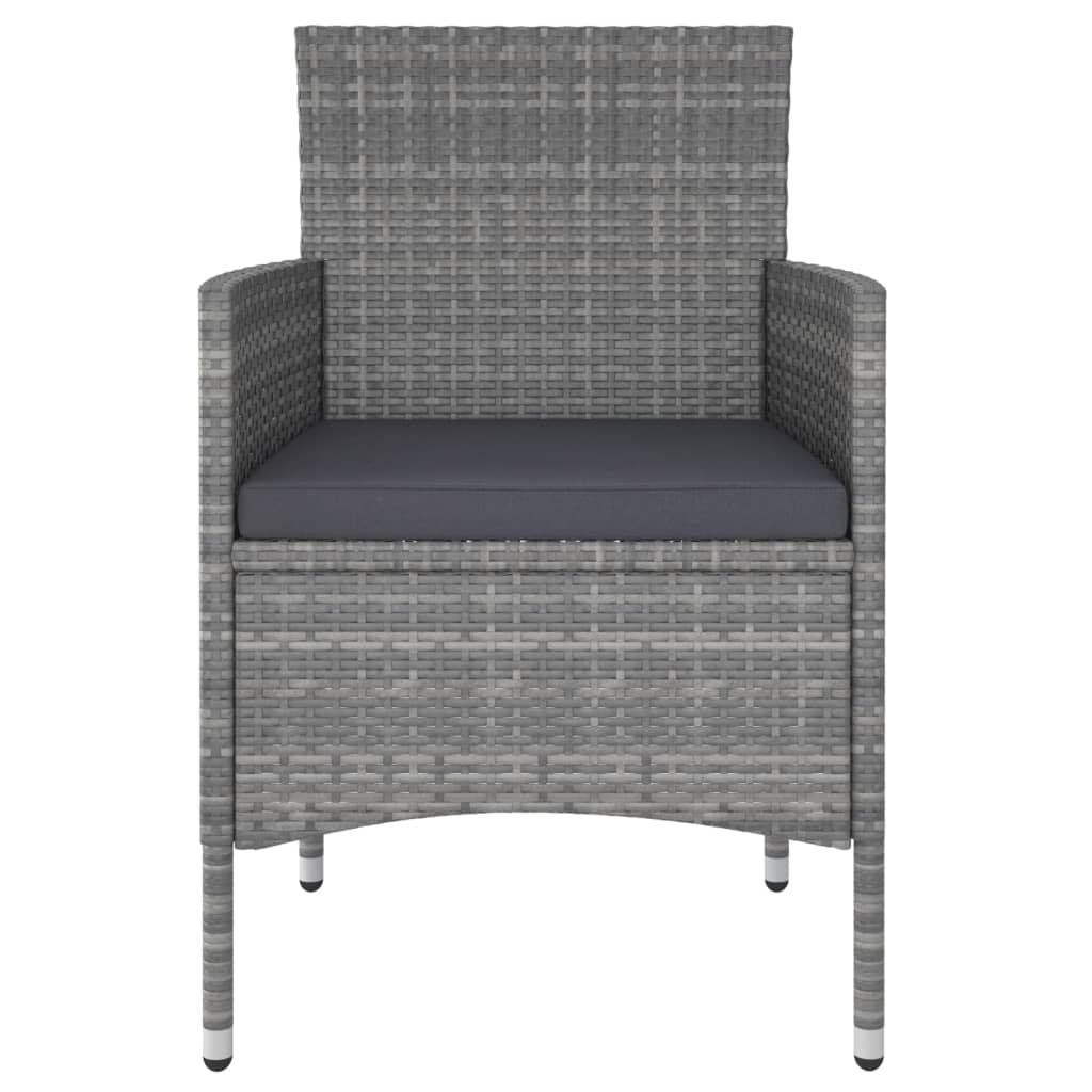 Juego de muebles de jardín 5 piezas ratán sintético gris