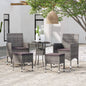 Juego de muebles de jardín 5 piezas ratán sintético gris