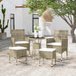 Juego de muebles de jardín 5 piezas ratán sintético gris