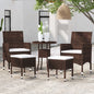 Juego de muebles de jardín 5 piezas ratán sintético gris