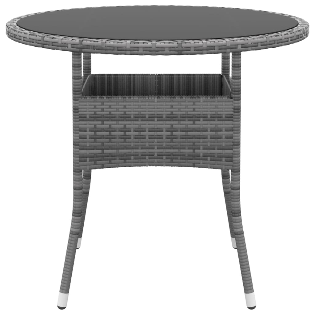 Juego comedor de jardín 3 piezas ratán sintético gris