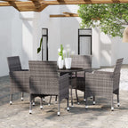 Juego comedor de jardín 3 piezas ratán sintético gris