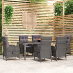Juego comedor de jardín 3 piezas ratán sintético gris