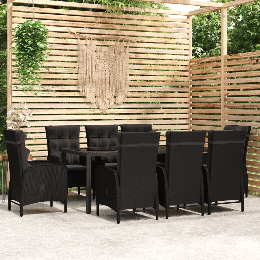 Juego comedor de jardín 3 piezas ratán sintético gris