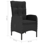 Comedor de jardín 5 pzas ratán sintético y madera acacia negro