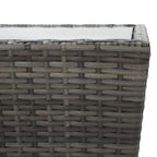 Mesa y sillas de jardín 3 piezas ratán sintético y vidrio gris
