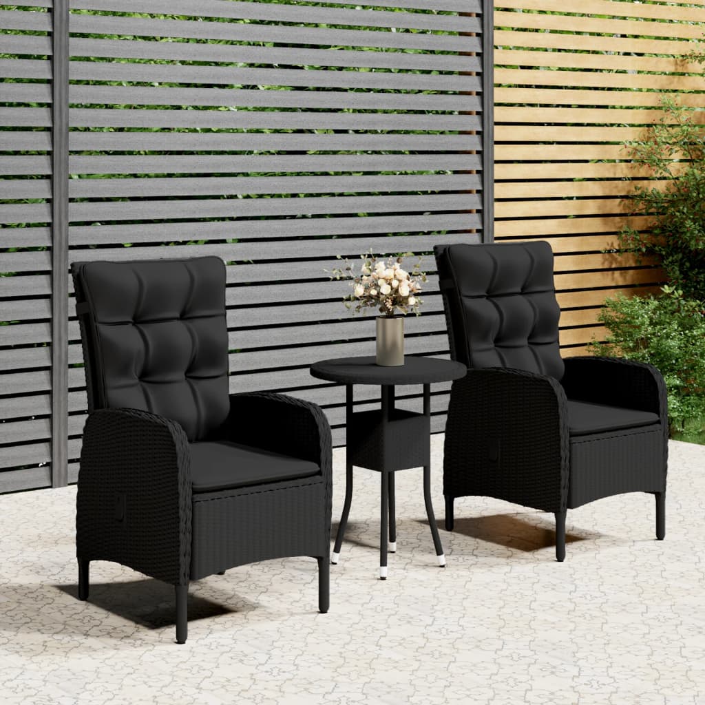 Conjunto de bistrô de jardim 5 peças vime sintético cinzento