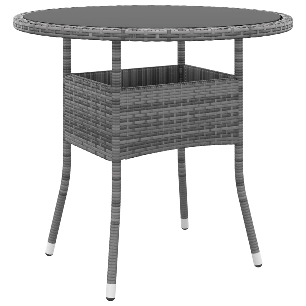 Juego de bistró de jardín 5 piezas ratán sintético gris