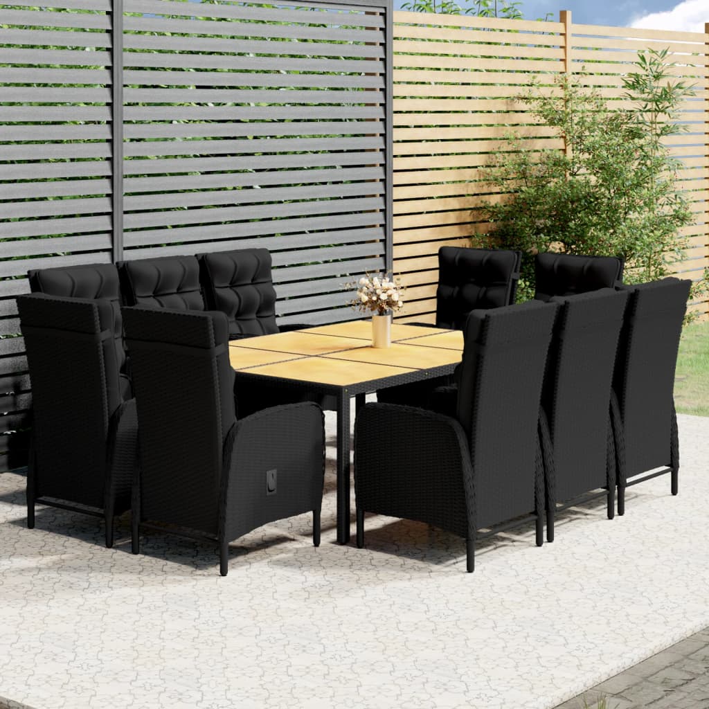 Juego comedor de jardín 3 piezas ratán sintético gris