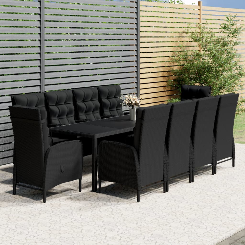 Juego comedor de jardín 3 piezas ratán sintético gris
