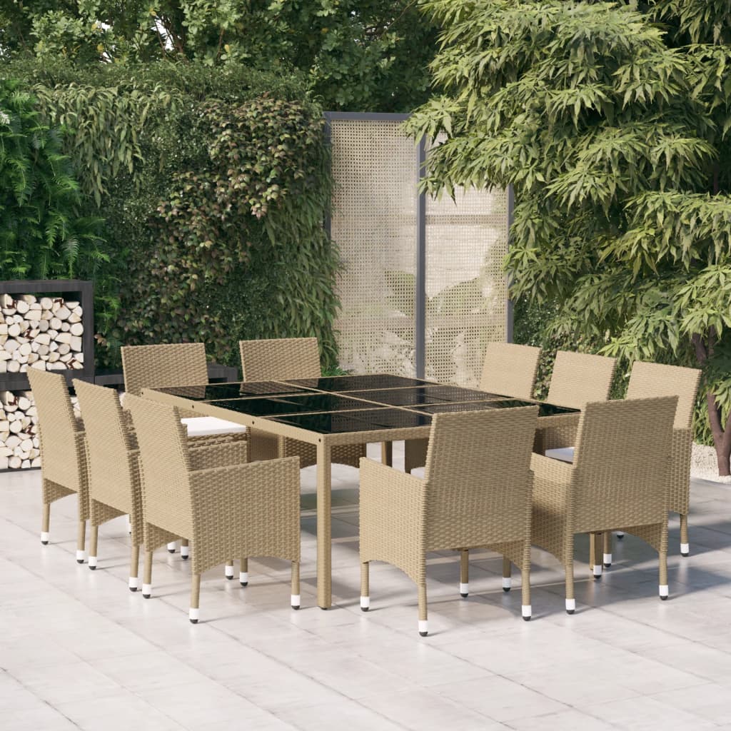 Juego comedor de jardín 3 piezas ratán sintético gris