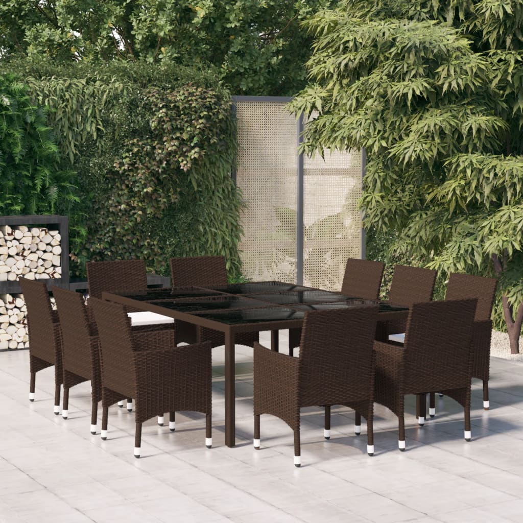 Juego comedor de jardín 3 piezas ratán sintético gris