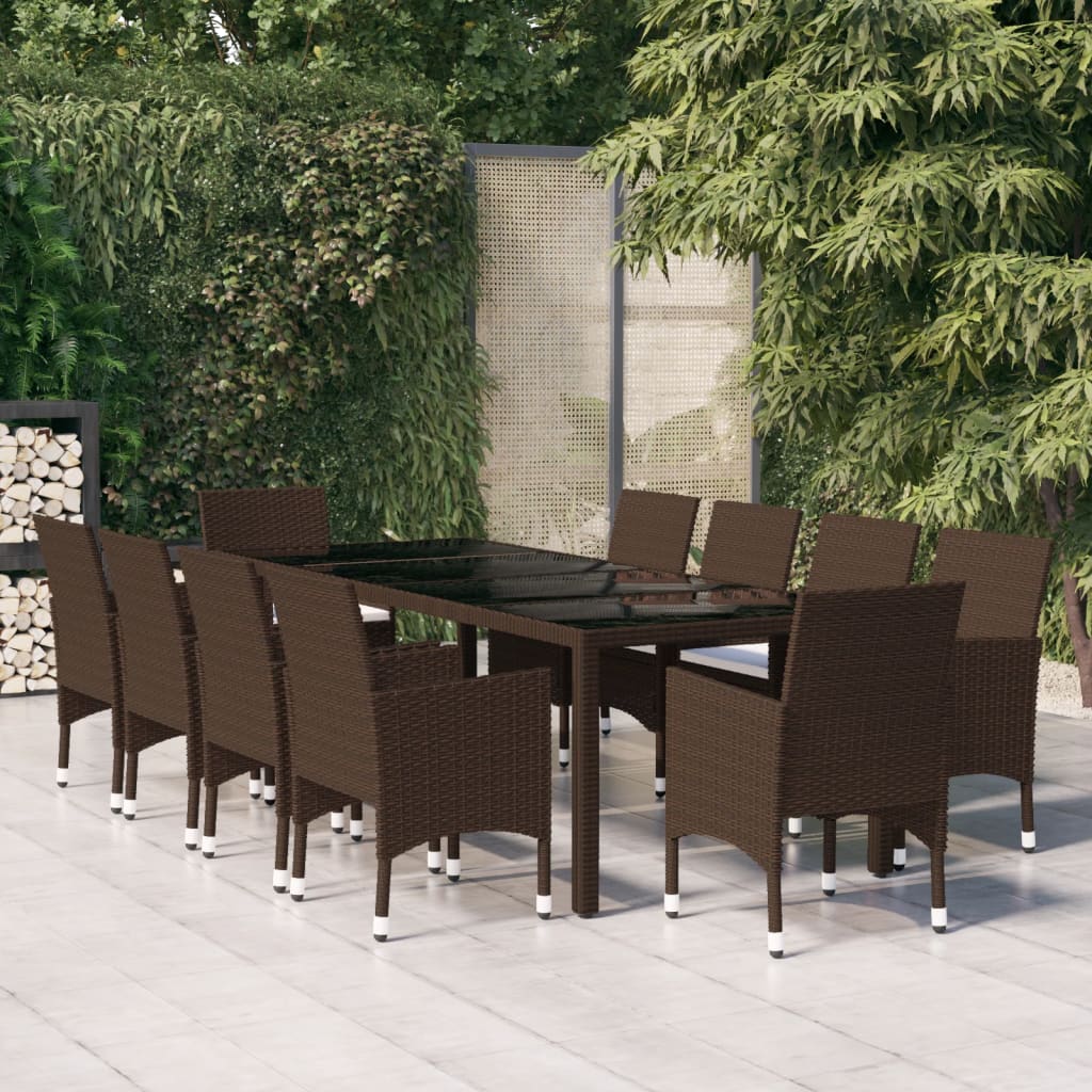 Juego comedor de jardín 3 piezas ratán sintético gris