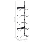 Botellero de pared para 5 botellas hierro negro