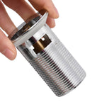 Desagüe de empuje función desbordamiento cromado 6,4x6,4x9,1 cm