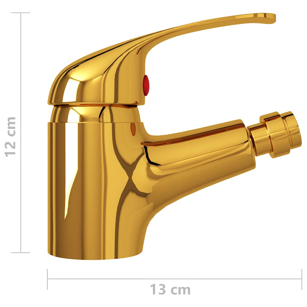 Grifo mezclador de bidé dorado 13x12 cm