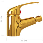 Grifo mezclador de bidé dorado 13x12 cm