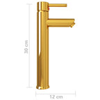 Grifo mezclador de cuarto de baño dorado 12x30 cm