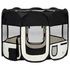 Parque de perros plegable bolsa de transporte negro 90x90x58 cm