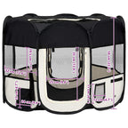 Parque de perros plegable bolsa de transporte negro 90x90x58 cm