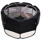 Parque de perros plegable bolsa de transporte negro 90x90x58 cm