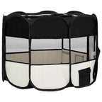 Parque de perros plegable bolsa de transporte negro 90x90x58 cm