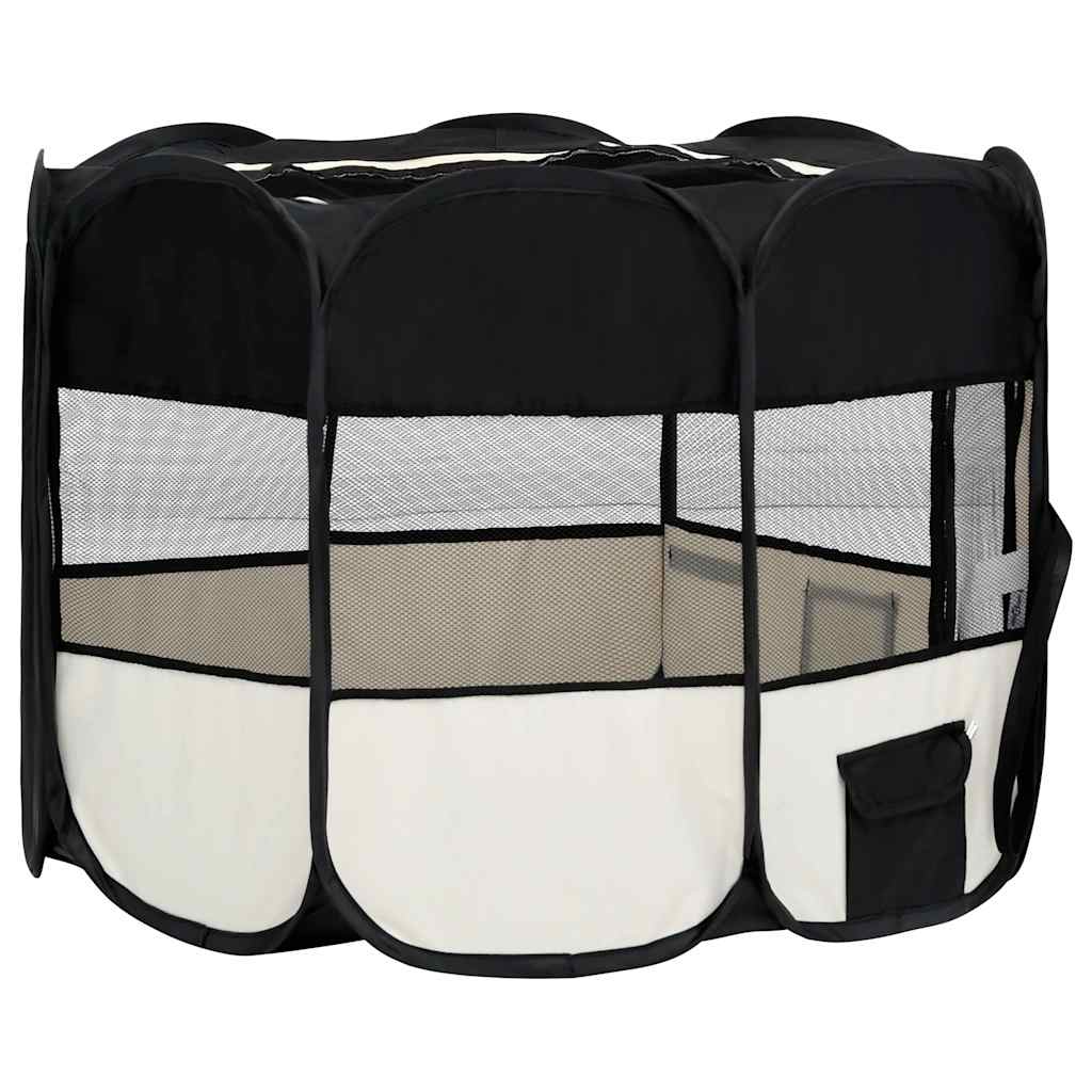 Parque de perros plegable bolsa de transporte negro 90x90x58 cm