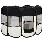 Parque de perros plegable bolsa de transporte negro 90x90x58 cm