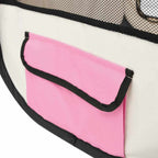 Parque de perros plegable y bolsa transporte rosa 110x110x58cm