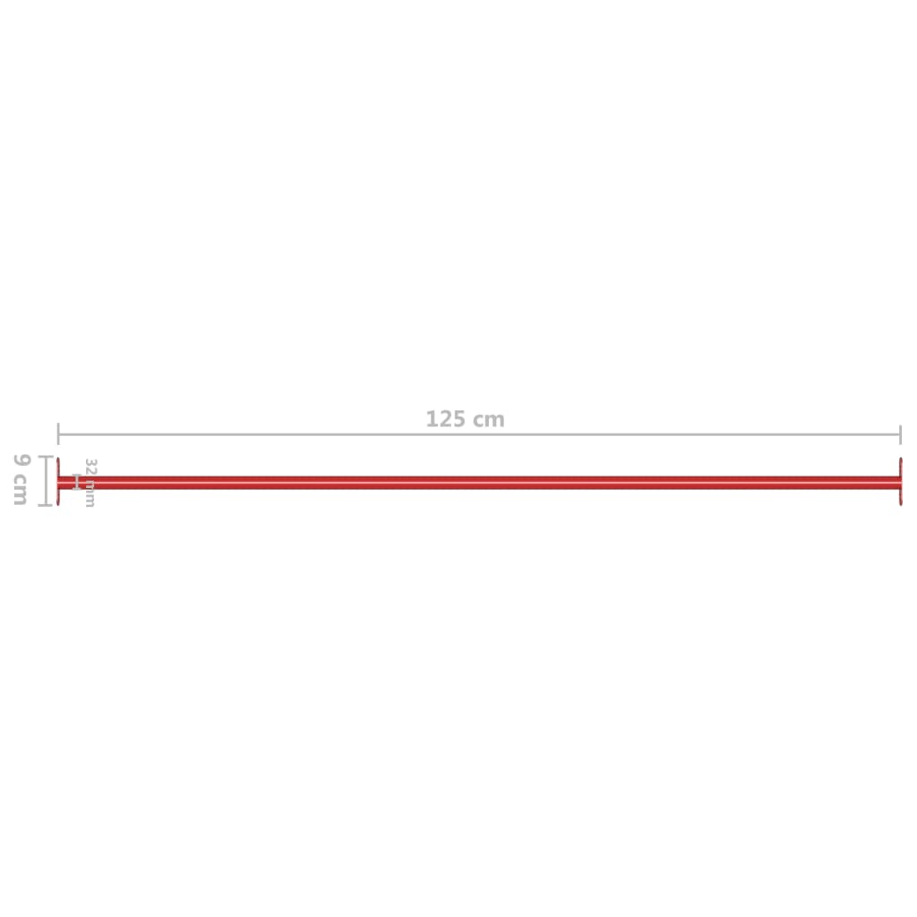 Barra horizontal de gimnasia de acero rojo 125 cm