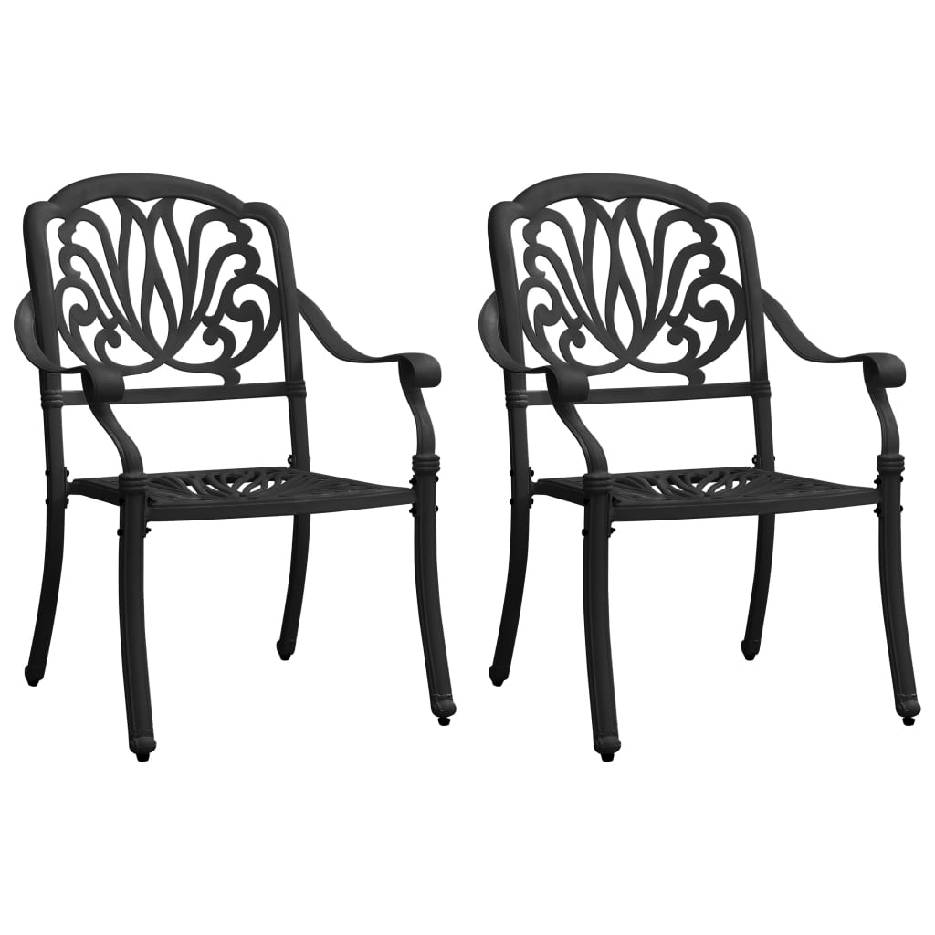 Garden chairs 2 units cast aluminium white