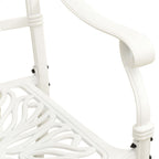Sillas de jardín 2 unidades aluminio fundido blanco