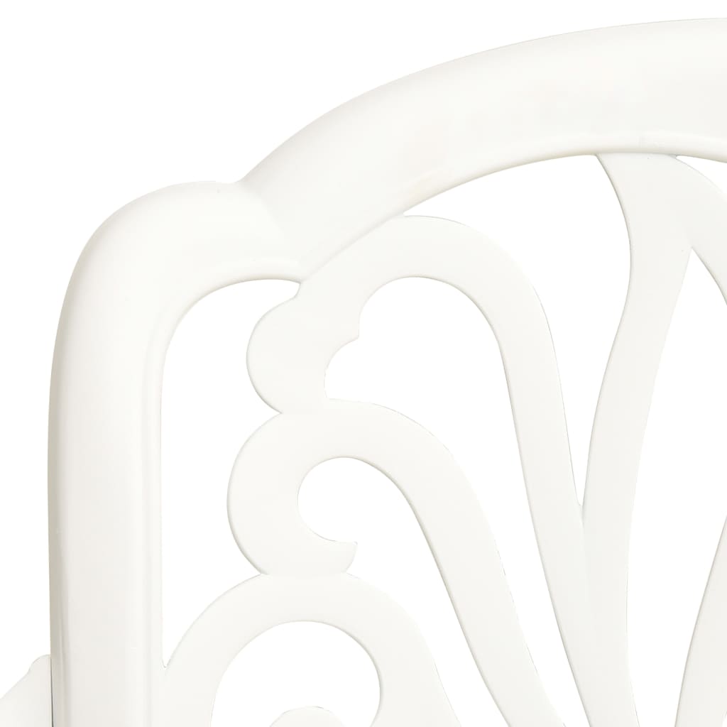 Sillas de jardín 2 unidades aluminio fundido blanco