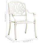 Sillas de jardín 2 unidades aluminio fundido blanco