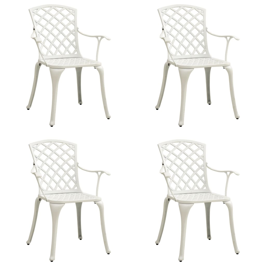 Garden chairs 2 units cast aluminium white