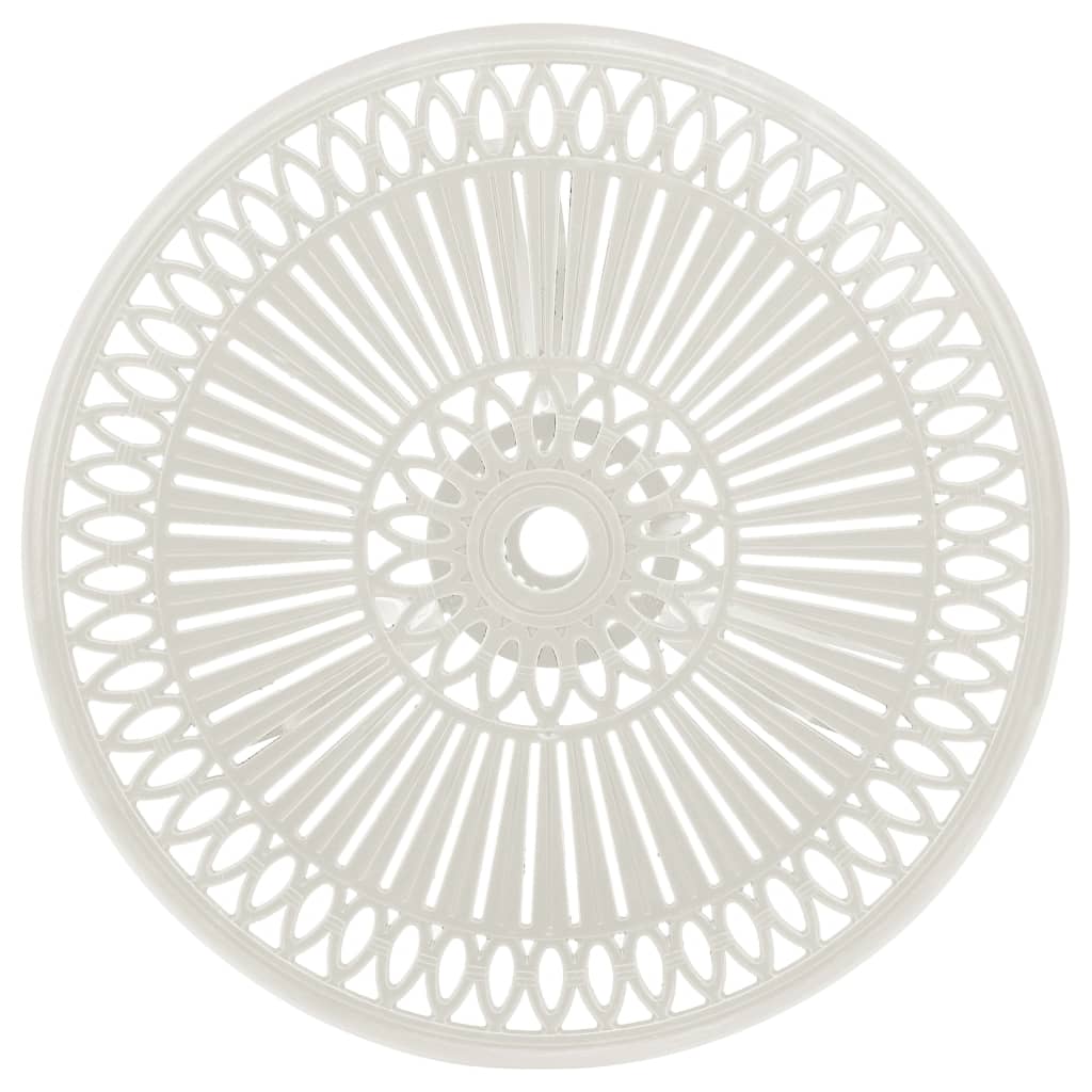 Mesa de jardín aluminio fundido blanco 62x62x65 cm