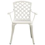Mesa y sillas de bistró 3 piezas aluminio fundido blanco