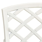 Mesa y sillas de bistró 3 piezas aluminio fundido blanco