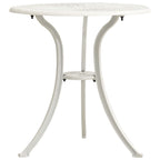 Mesa y sillas de bistró 3 piezas aluminio fundido blanco