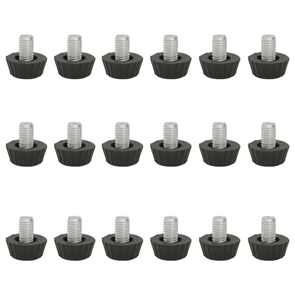 Patas de mueble regulables M8 18 unidades negro