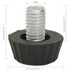 Patas de mueble regulables M8 18 unidades negro
