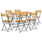 Comedor de jardín plegable 7 piezas de madera maciza de acacia