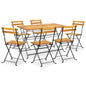 Comedor de jardín plegable 7 piezas de madera maciza de acacia