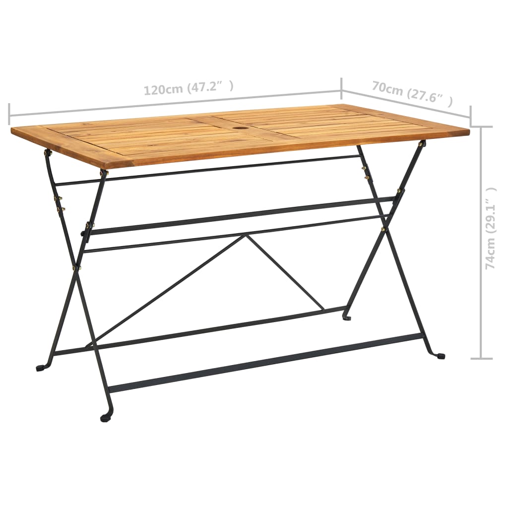 Comedor de jardín plegable 7 piezas de madera maciza de acacia