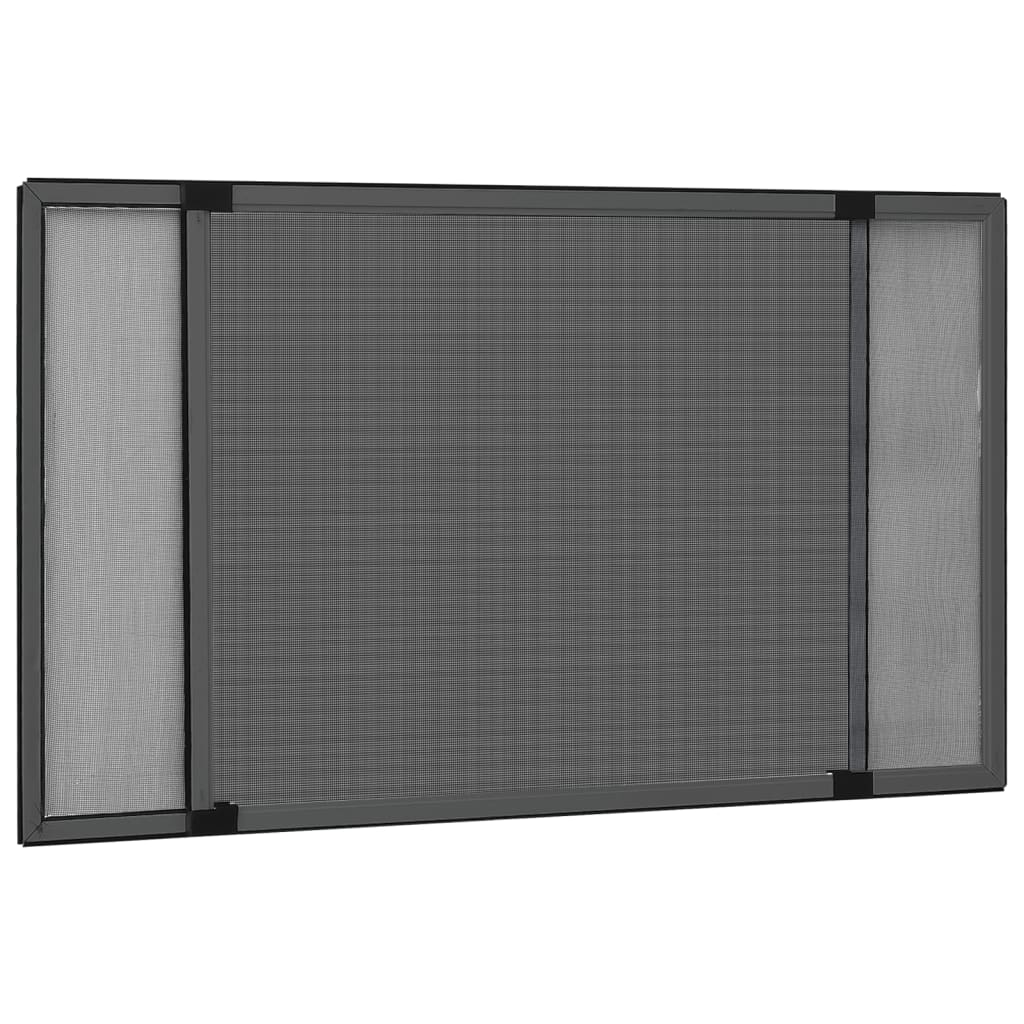 Extendable anthracite grey window mosquito net (100-193)x75cm