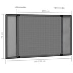 Mosquitera extensible de ventanas gris antracita (100-193)x75cm