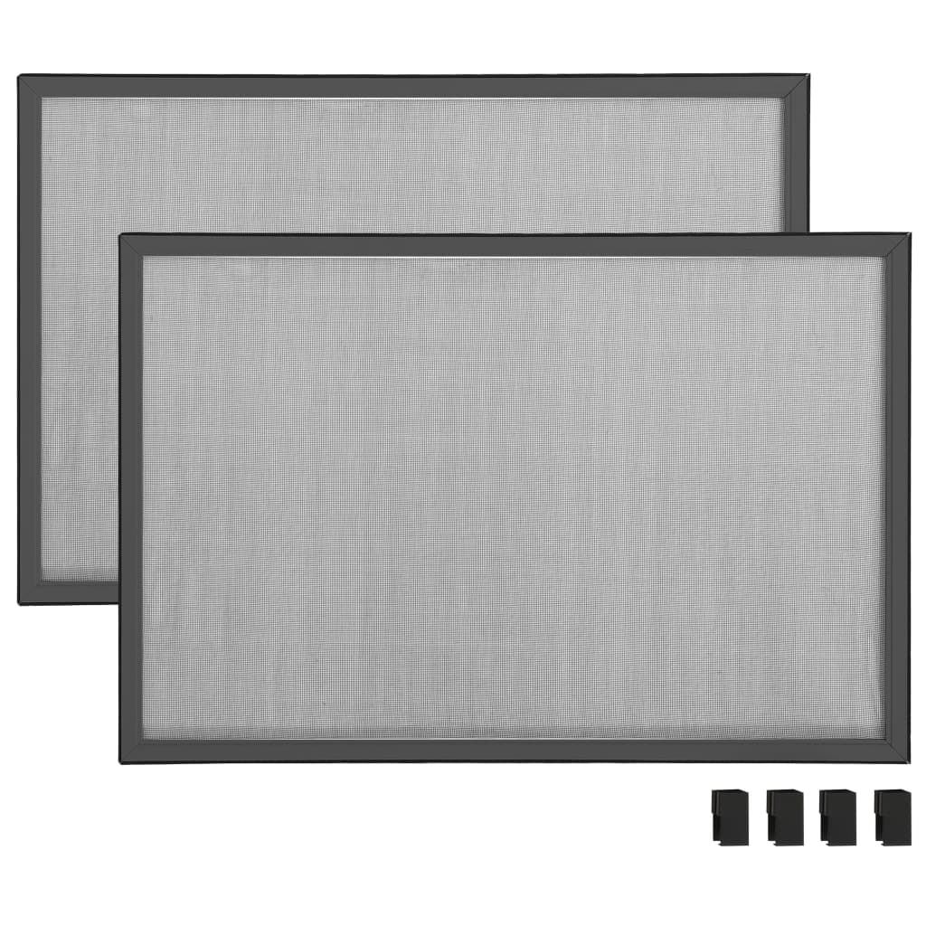 Mosquitera extensible de ventanas gris antracita (100-193)x75cm