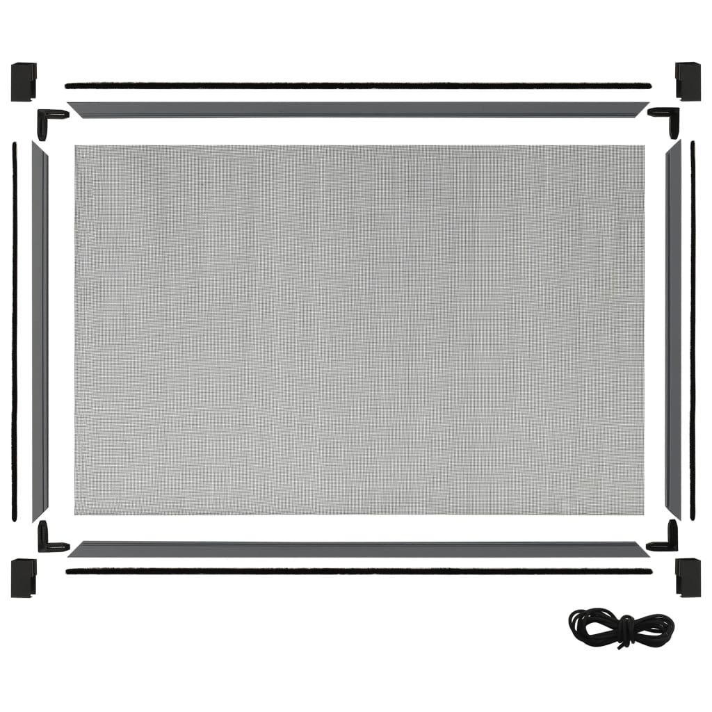 Mosquitera extensible de ventanas gris antracita (100-193)x75cm