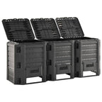 Compostador de jardín negro 1200 L