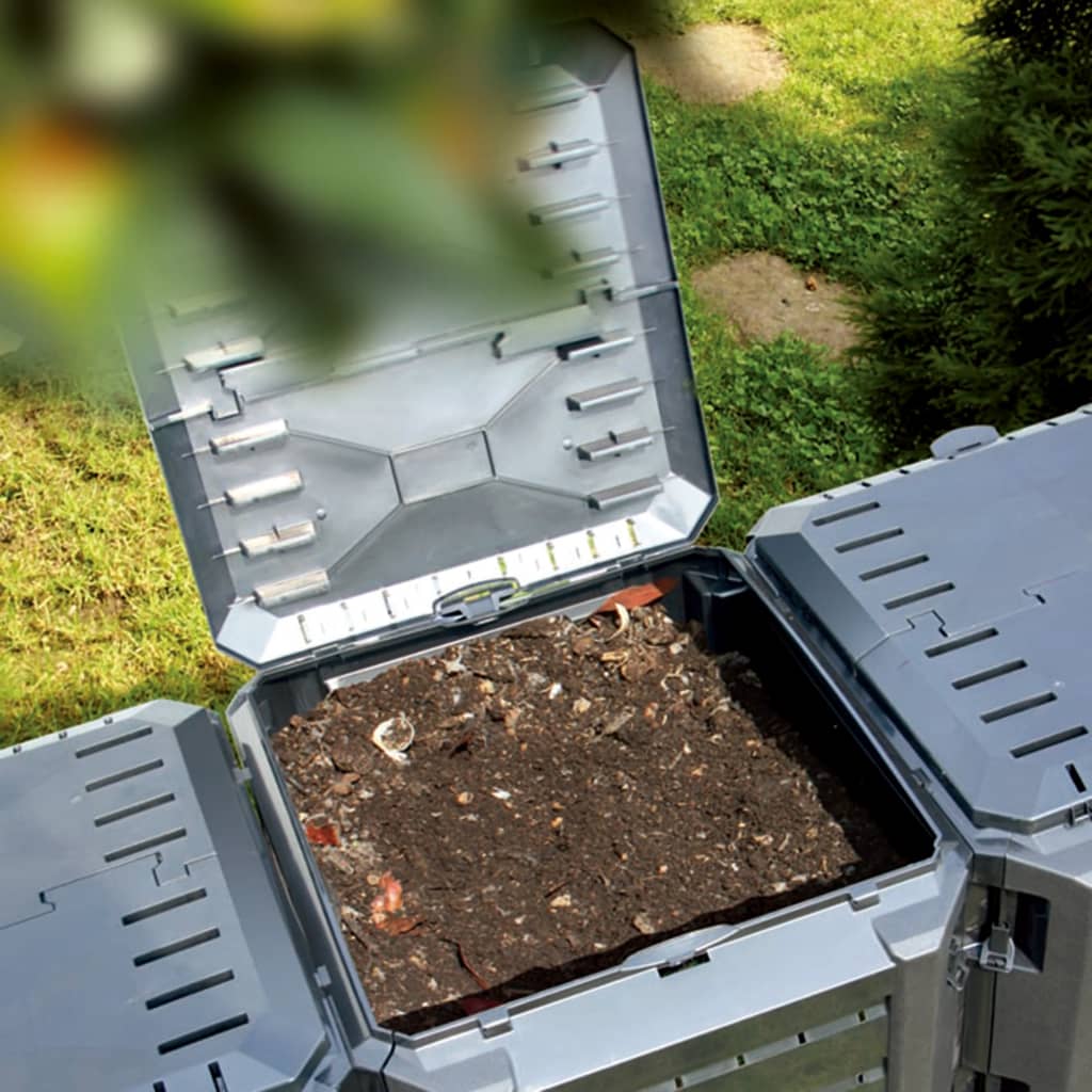 Compostador de jardín negro 1200 L